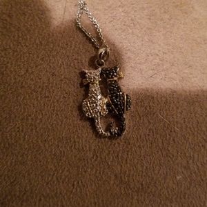 Black and white cat necklace